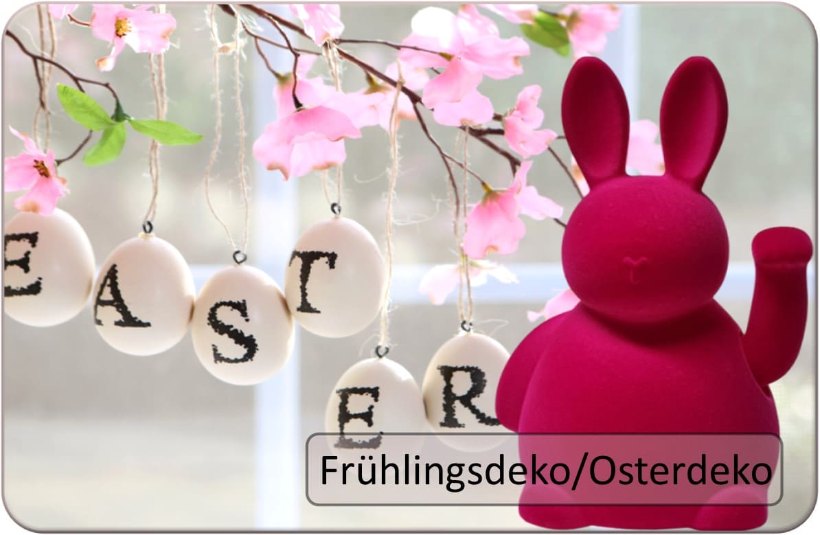 Frühlingsdekoration und Deko zu Ostern. Accessoires und Tischdeko für das Frühjahr und Ihr Osterfest